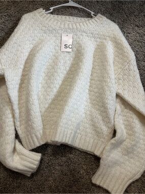 #175 SO Women's Cream Brushed Crewneck Sweater
